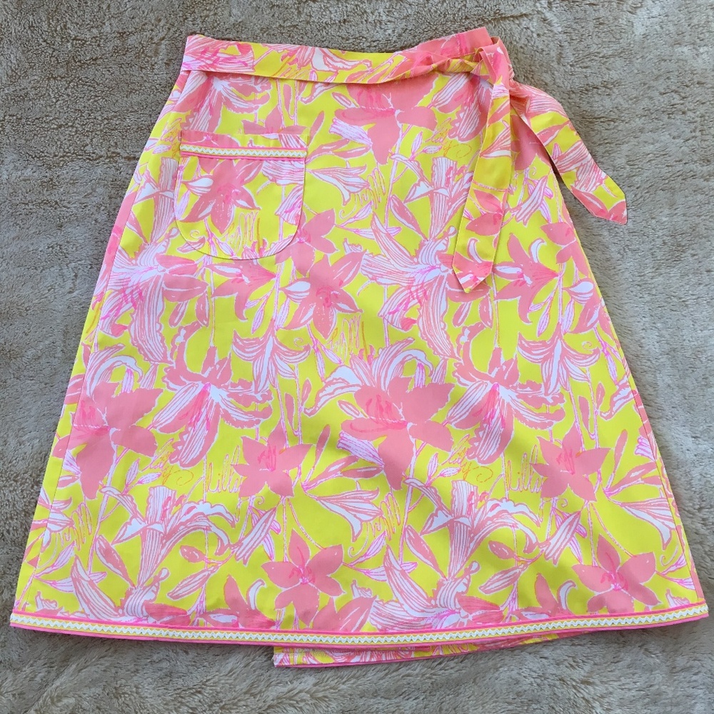 Lilly Pulitzer Vintage Wrap Skirt Pink floral, S